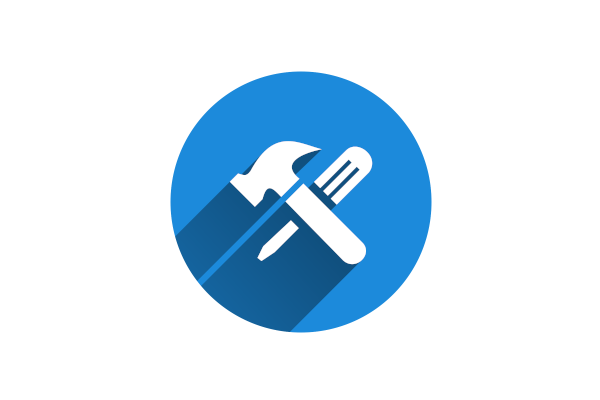 Icon mit einem Hammer und einem Schraubenschlüssel