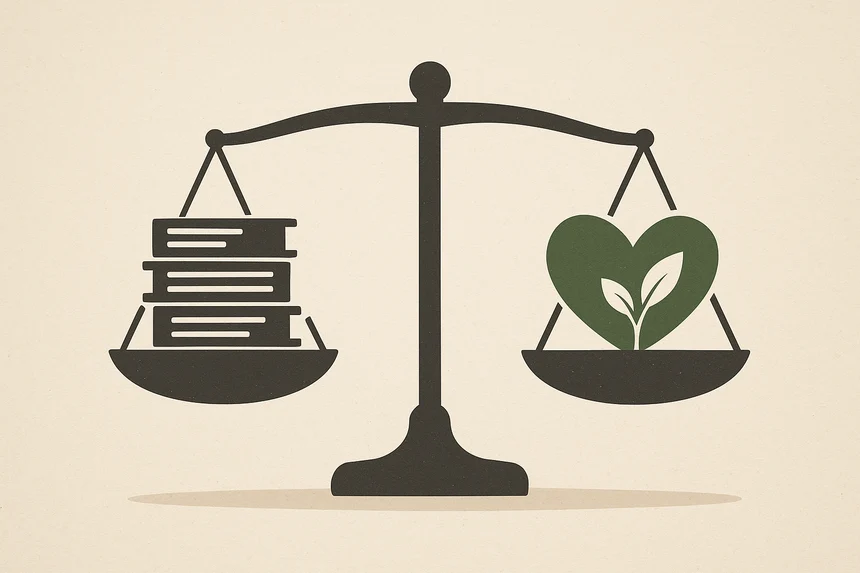 Waage Arbeit vs. GEsundheit